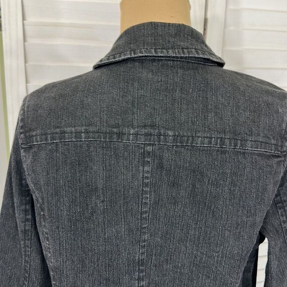 Denim & Co Denim Blazer Medium NWOT Black Wash - Picture 8 of 12